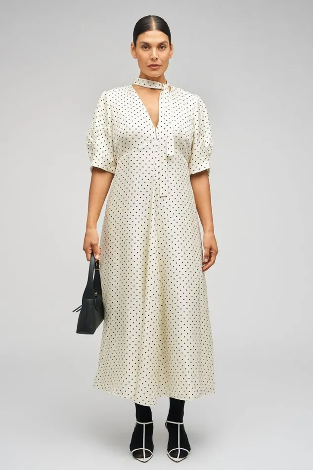 Oroton Spot Print Day Dress Cream Women Dresses Oroton Spot Print Day Dress Cream Women Dresses
