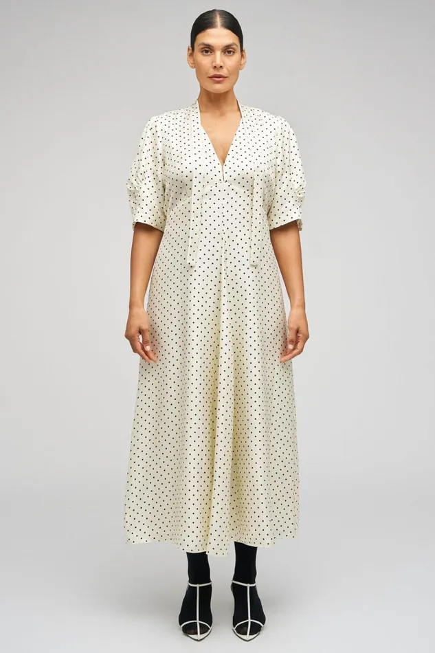 Oroton Spot Print Day Dress Cream Women Dresses Oroton Spot Print Day Dress Cream Women Dresses