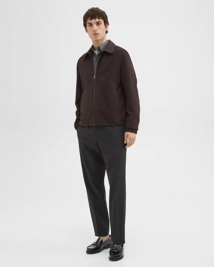 Outerwear Men Theory Brody Jacket In Precision Ponte Hickory Outerwear Men Theory Brody Jacket In Precision Ponte Hickory