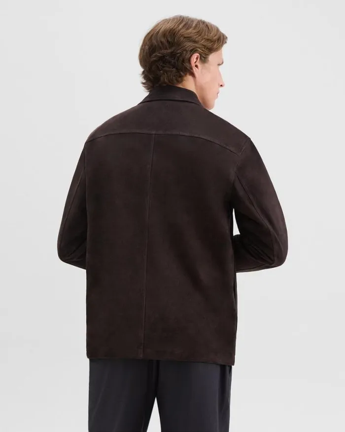 Outerwear Men Theory Closson Military Jacket In Suede Hickory Outerwear Men Theory Closson Military Jacket In Suede Hickory