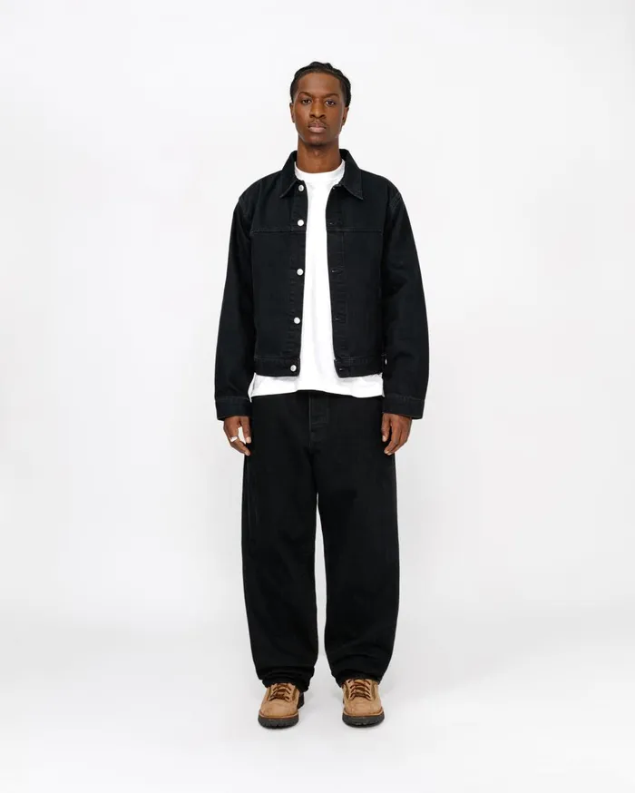 Outerwear MenWomen Stussy TRUCKER JACKET DENIM Black
