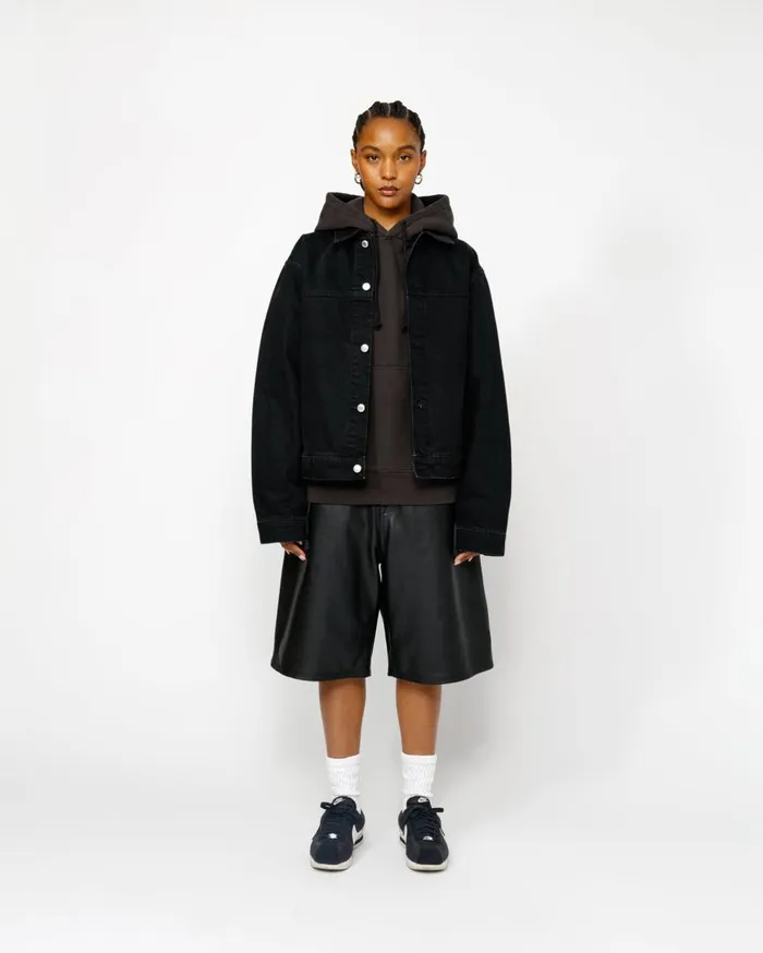 Outerwear MenWomen Stussy TRUCKER JACKET DENIM Black