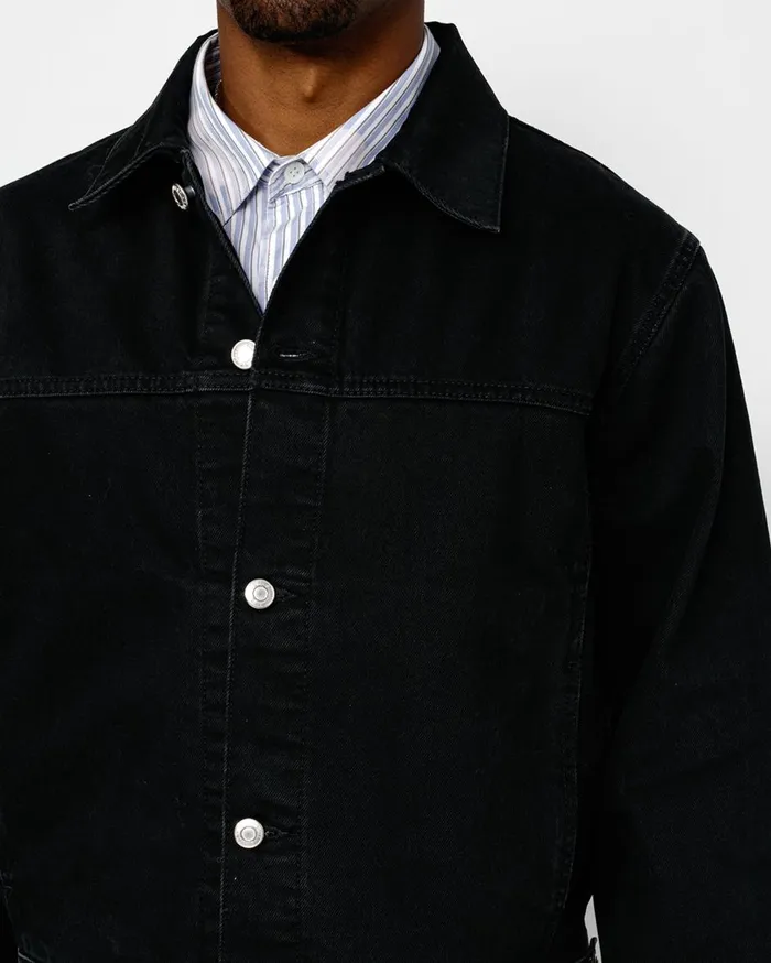 Outerwear MenWomen Stussy TRUCKER JACKET DENIM Black