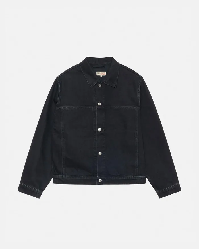 Outerwear MenWomen Stussy TRUCKER JACKET DENIM Black