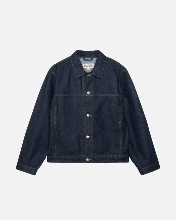 Outerwear MenWomen Stussy TRUCKER JACKET DENIM Rinsed Indigo