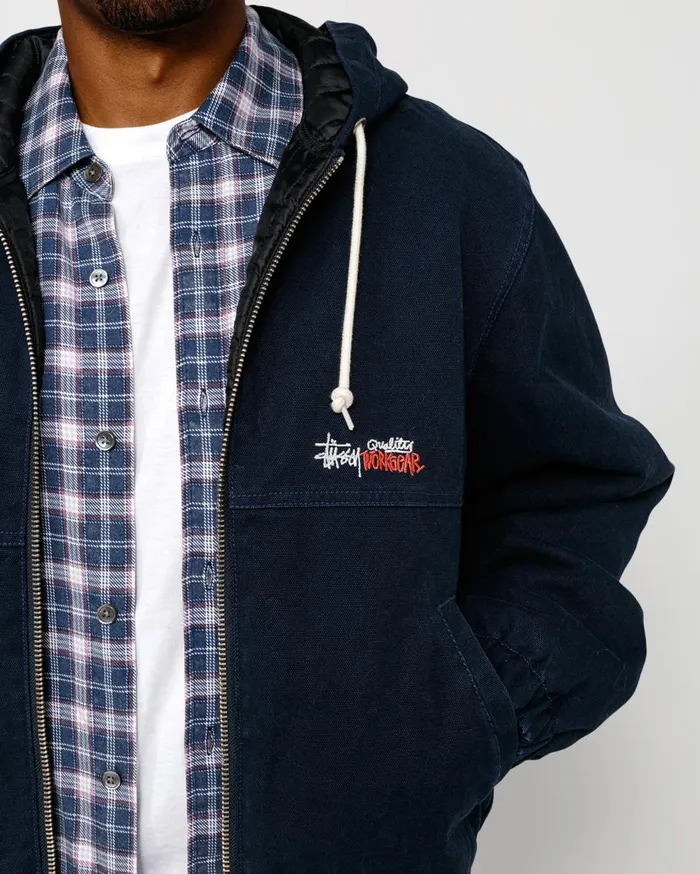Outerwear MenWomen Stussy WORK JACKET INSULATED CANVAS Navy