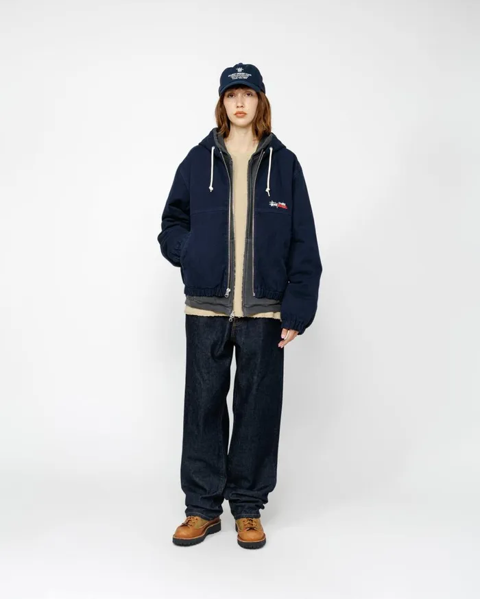 Outerwear MenWomen Stussy WORK JACKET INSULATED CANVAS Navy