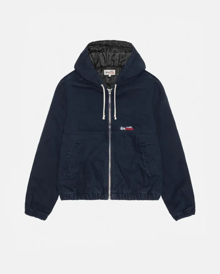 Outerwear MenWomen Stussy WORK JACKET INSULATED CANVAS Navy
