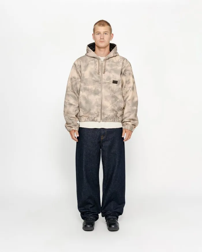Outerwear MenWomen Stussy WORK JACKET STENPAT CAMO North Fork
