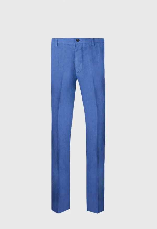 Pants Garment Washed Linen Pant Blue Paulstuart Mens