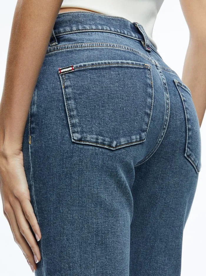 Pants Women Alice Olivia Abilene Cuffed Jean Lola Blue