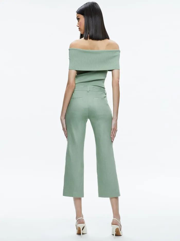 Pants Women Alice Olivia Janis Low Rise Cropped Flare Pant Sage