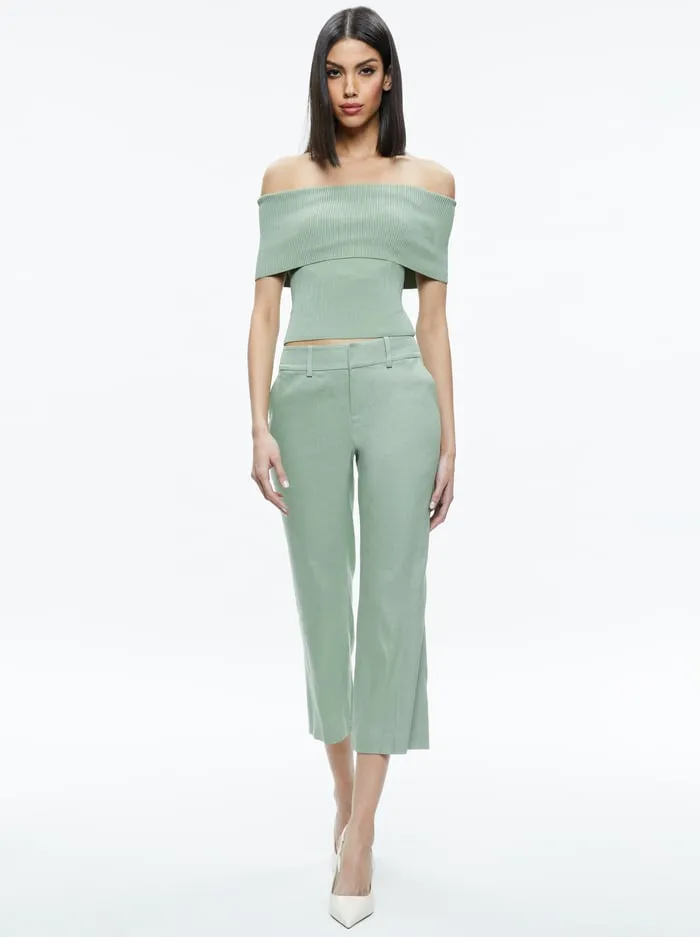Pants Women Alice Olivia Janis Low Rise Cropped Flare Pant Sage