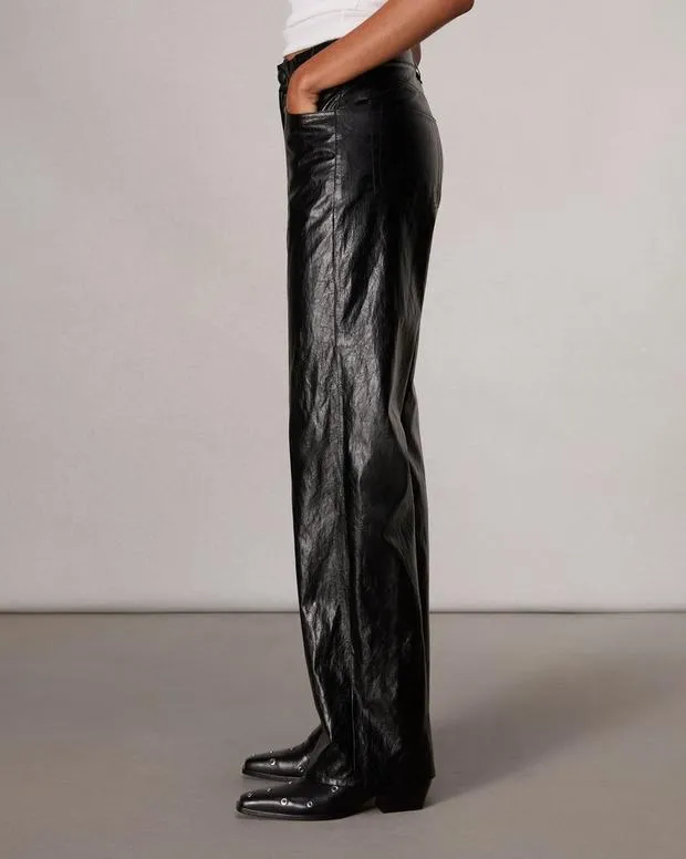 Pants Women Rag and Bone Shea Faux Leather Pant Black