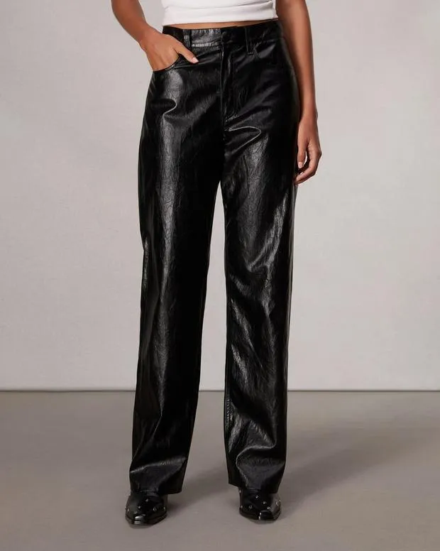 Pants Women Rag and Bone Shea Faux Leather Pant Black