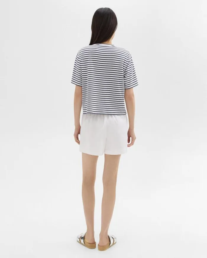 Pants Women Theory Boxer Short In Good Cotton White