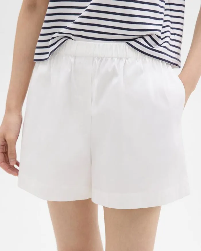 Pants Women Theory Boxer Short In Good Cotton White