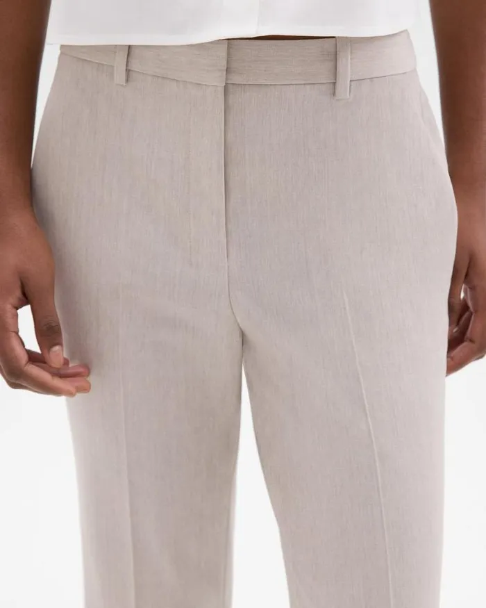 Pants Women Theory Flared Pant In Good Wool Sand Melange