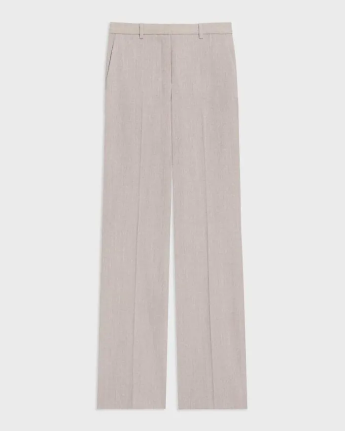 Pants Women Theory Flared Pant In Good Wool Sand Melange