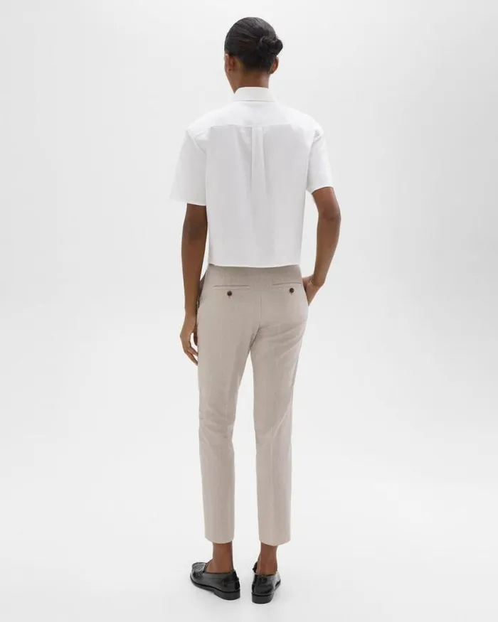 Pants Women Theory Treeca Pant In Good Wool Sand Melange