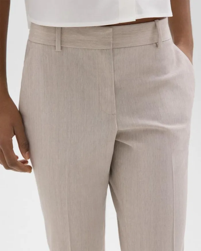 Pants Women Theory Treeca Pant In Good Wool Sand Melange