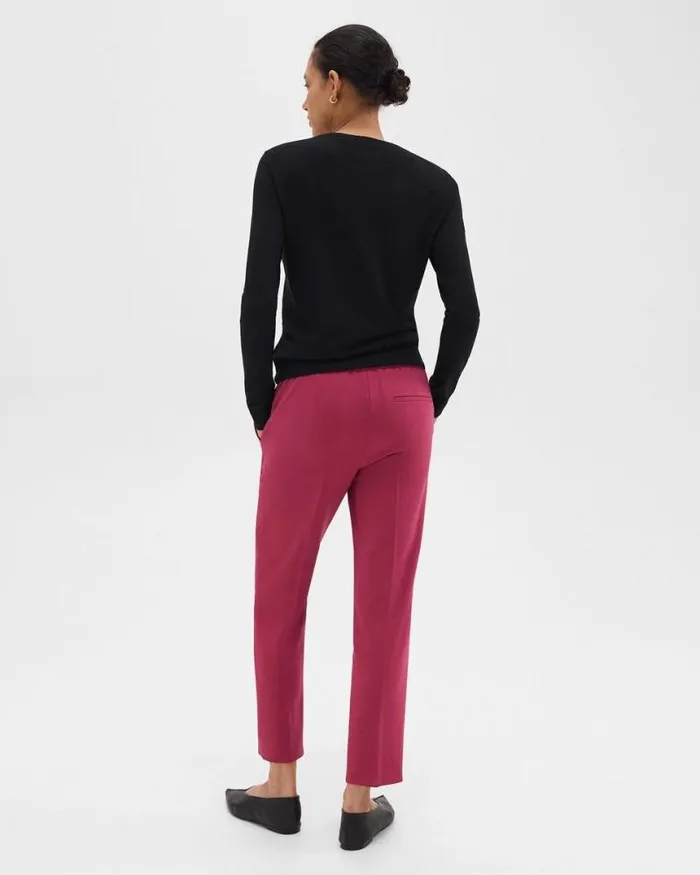 Pants Women Theory Treeca PullOn Pant In Admiral Crepe Deep Rose