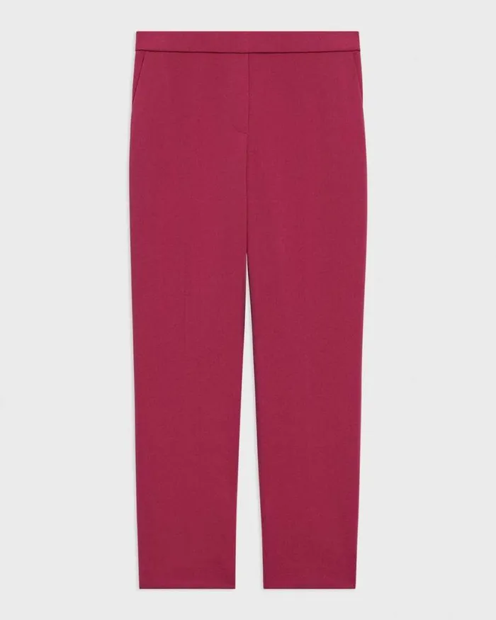 Pants Women Theory Treeca PullOn Pant In Admiral Crepe Deep Rose