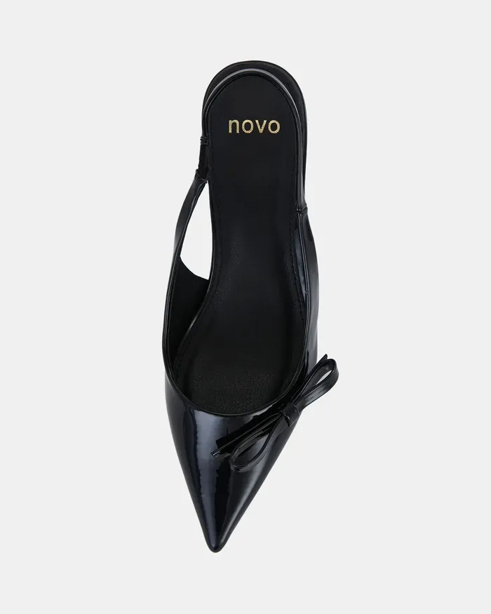 Party INGARIE Black Patent Kitten Heels NOVO Shoes Women