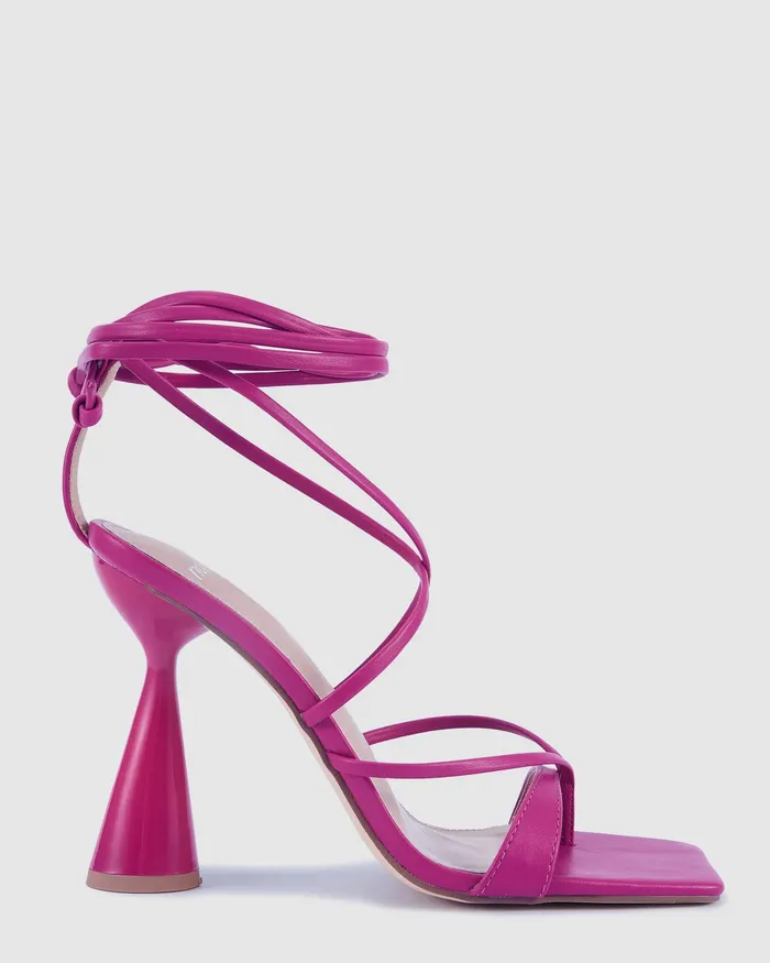 Party NOVO Shoes Women ZANCY Magenta Triangular Heels