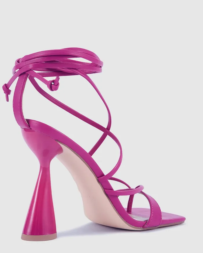 Party NOVO Shoes Women ZANCY Magenta Triangular Heels