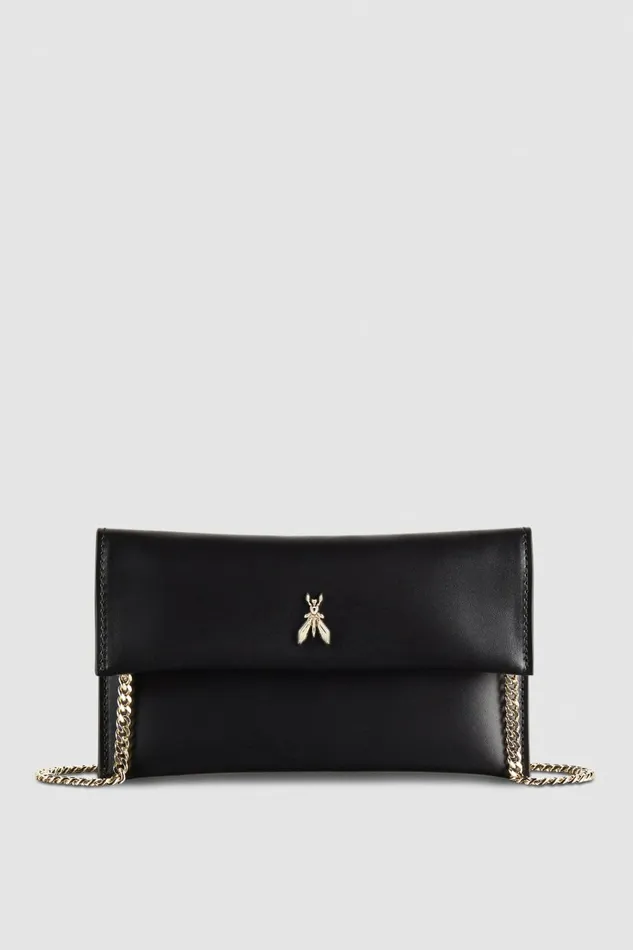 Patrizia Pepe Clutches Leather Clutch Bag With Chain Shoulder Strap Black 8211 Women Patrizia Pepe Clutches Leather Clutch Bag With Chain Shoulder Strap Black 8211 Women
