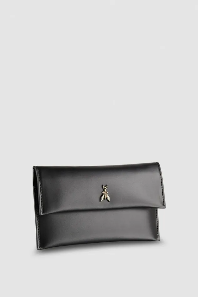 Patrizia Pepe Clutches Leather Clutch Bag With Chain Shoulder Strap Black 8211 Women