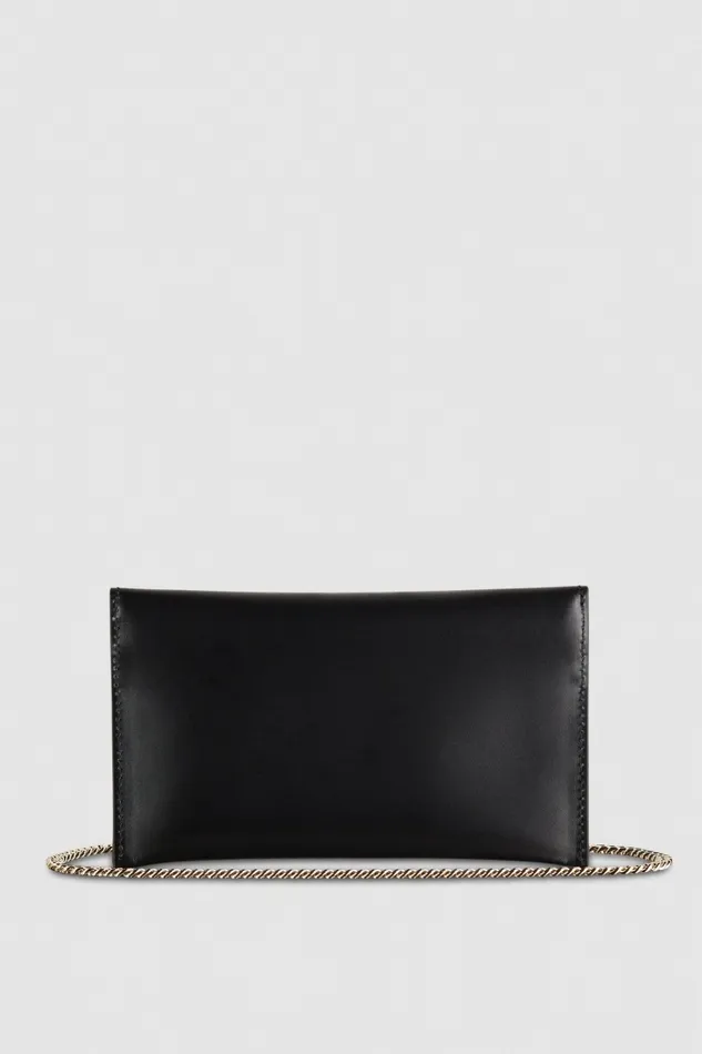 Patrizia Pepe Clutches Leather Clutch Bag With Chain Shoulder Strap Black 8211 Women