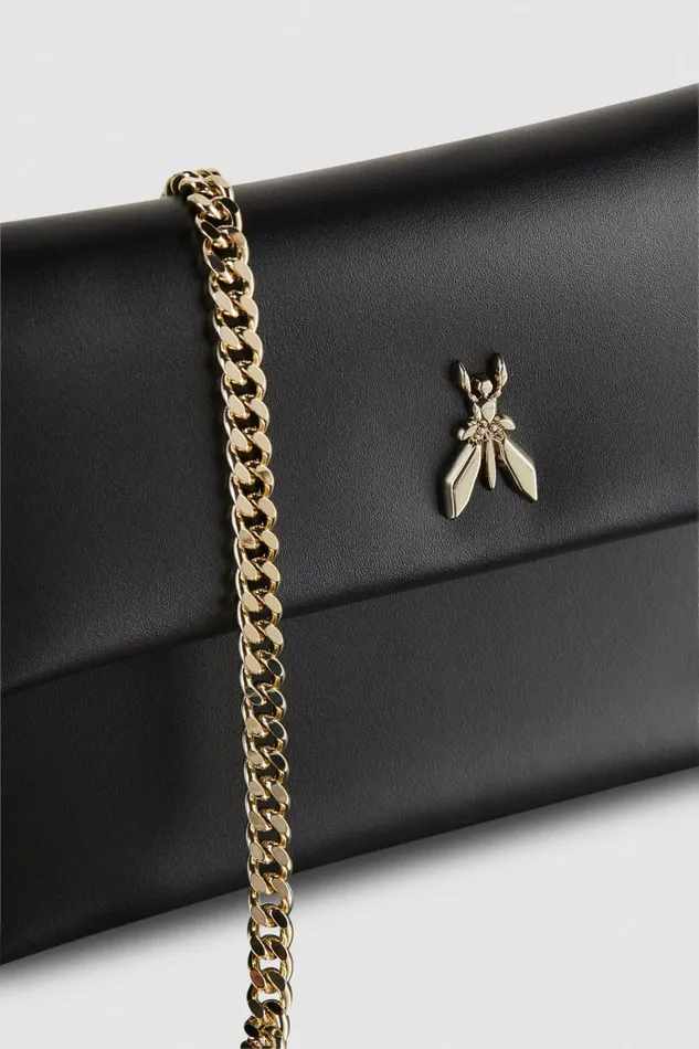 Patrizia Pepe Clutches Leather Clutch Bag With Chain Shoulder Strap Black 8211 Women