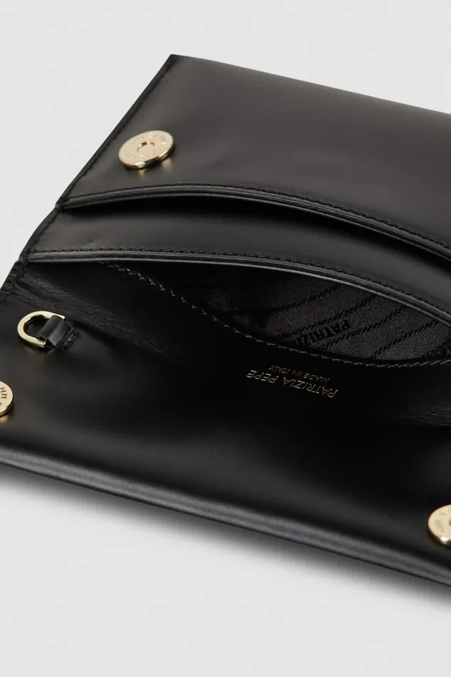 Patrizia Pepe Clutches Leather Clutch Bag With Chain Shoulder Strap Black 8211 Women