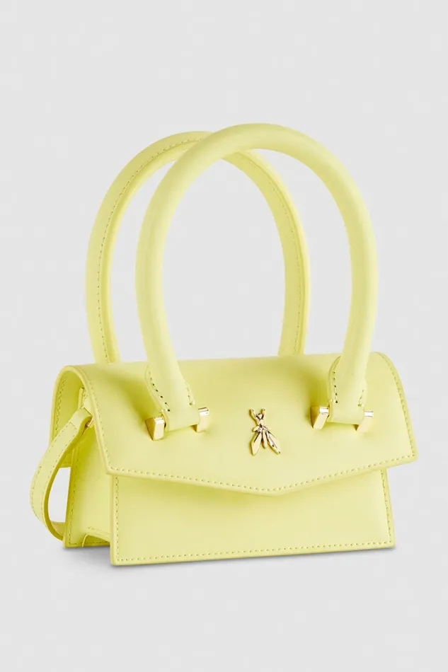 Patrizia Pepe Crossbodys Fly Bamby Leather Mini Shoulder Bag Yellow 8211 Women