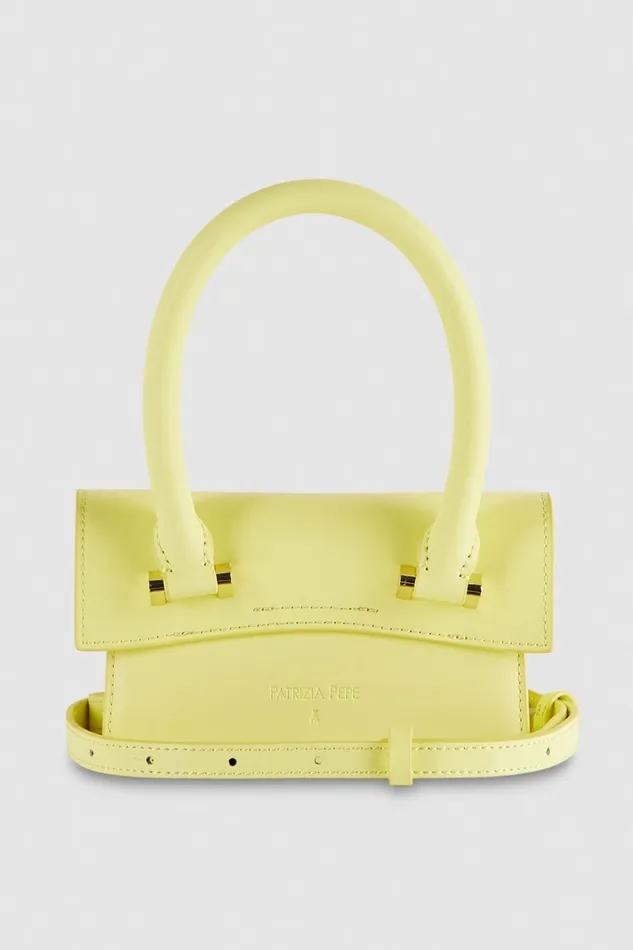 Patrizia Pepe Crossbodys Fly Bamby Leather Mini Shoulder Bag Yellow 8211 Women