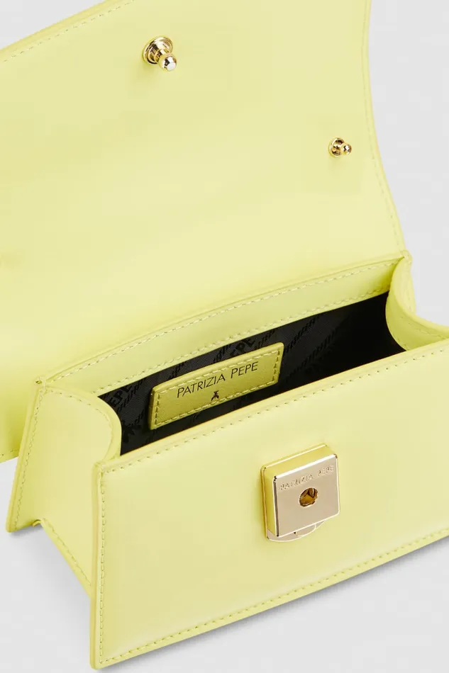 Patrizia Pepe Crossbodys Fly Bamby Leather Mini Shoulder Bag Yellow 8211 Women