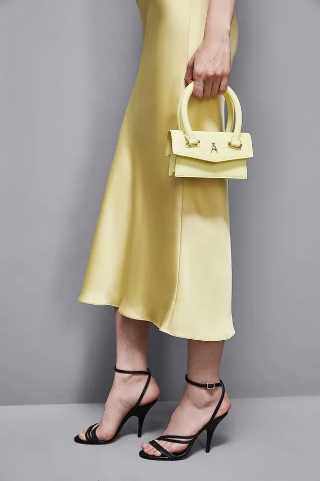 Patrizia Pepe Crossbodys Fly Bamby Leather Mini Shoulder Bag Yellow 8211 Women