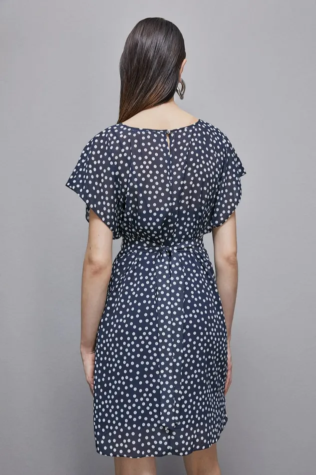 Patrizia Pepe Dresses Patterned Georgette Mini Dress Blue 8211 Women