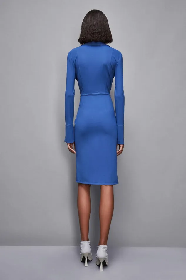Patrizia Pepe Dresses Zippered Midi Dress Blue 8211 Women