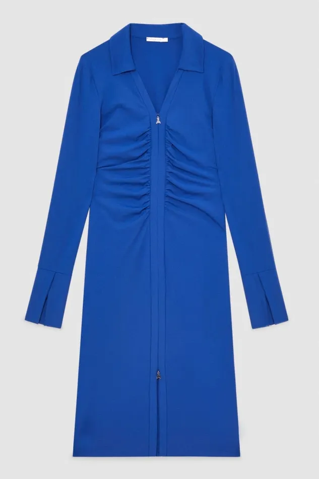 Patrizia Pepe Dresses Zippered Midi Dress Blue 8211 Women