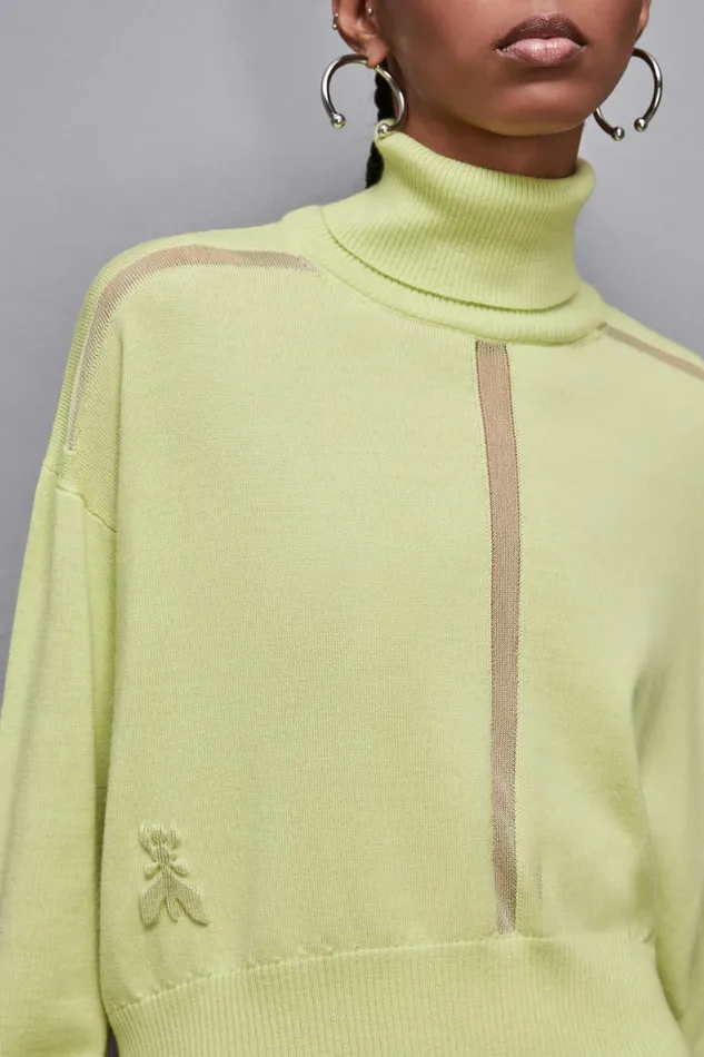 Patrizia Pepe Knitwear Cropped Wool Sweater Yellow 8211 Women