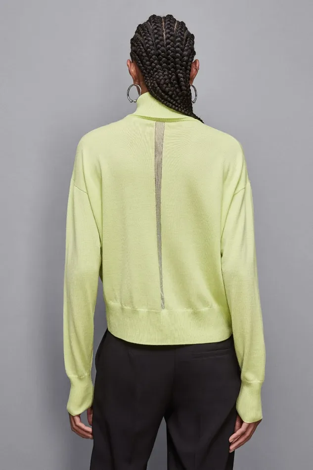 Patrizia Pepe Knitwear Cropped Wool Sweater Yellow 8211 Women