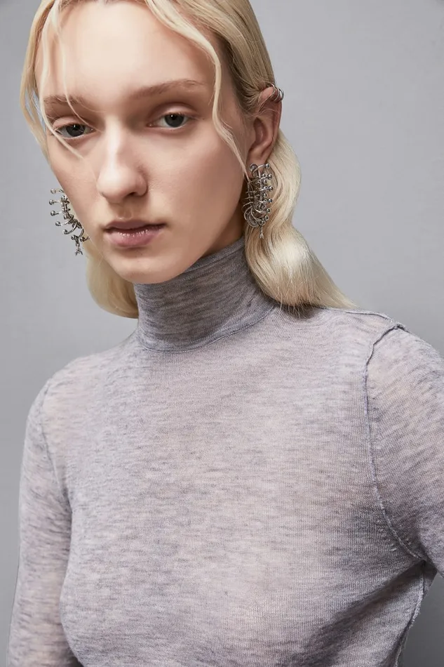 Patrizia Pepe Knitwear Wool Turtleneck Sweater Grey 8211 Women