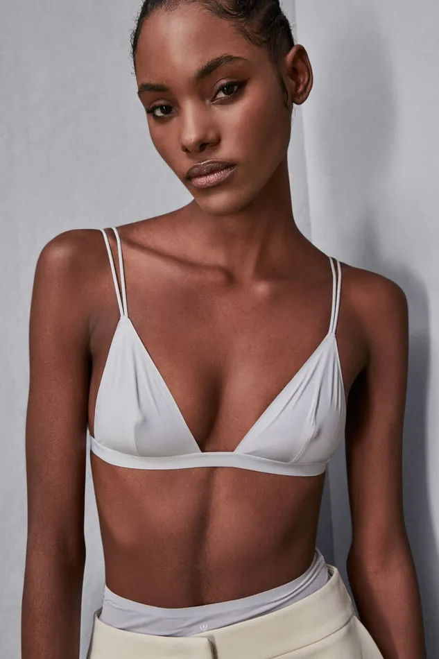 Patrizia Pepe Lingerie And Beachwear Microfiber Triangle Bra Grey 8211 Women