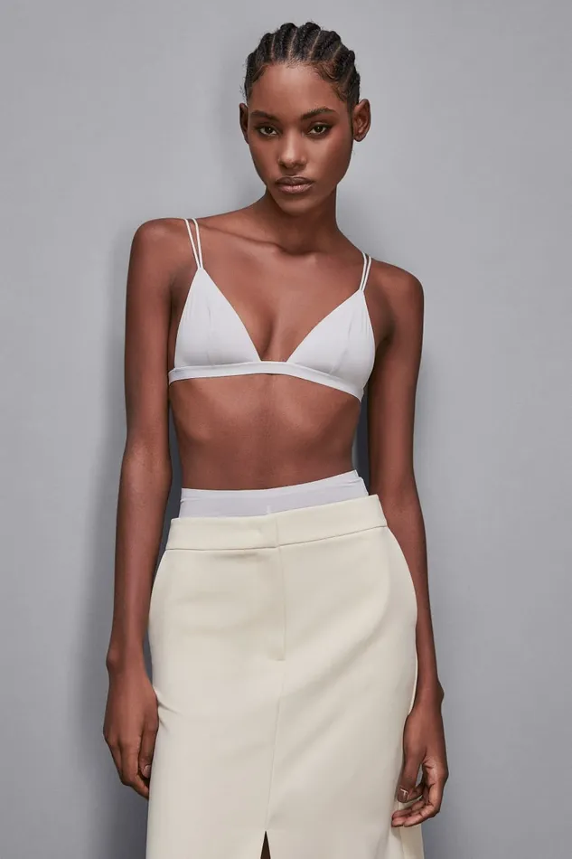 Patrizia Pepe Lingerie And Beachwear Microfiber Triangle Bra Grey 8211 Women