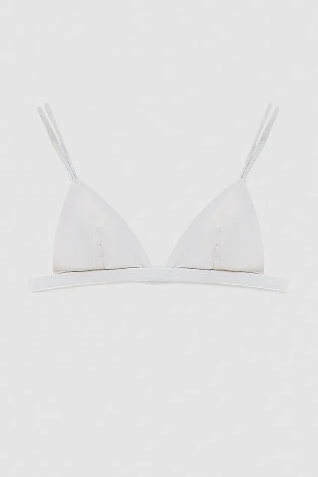 Patrizia Pepe Lingerie And Beachwear Microfiber Triangle Bra Grey 8211 Women