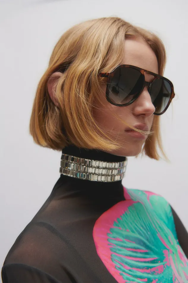 Patrizia Pepe Necklaces Choker With Rectangular Rhinestones Black 8211 Women