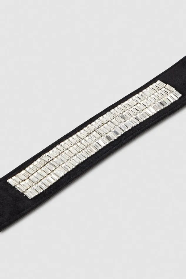 Patrizia Pepe Necklaces Choker With Rectangular Rhinestones Black 8211 Women